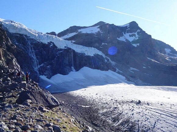 Pizzo Varuna - Sulla morena del Ghiacciaio di Fellaria Est