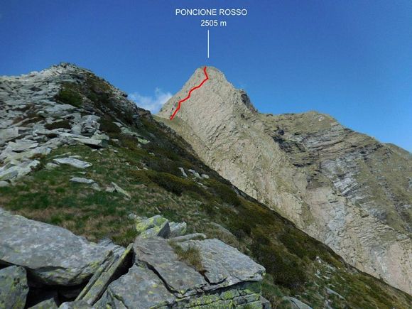 Poncione Rosso - Immagine ripresa nei pressi della Forcarella di Lodrino