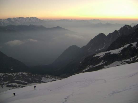 Cima Presanella - Parete Nord - Alba sul ghiacciaio