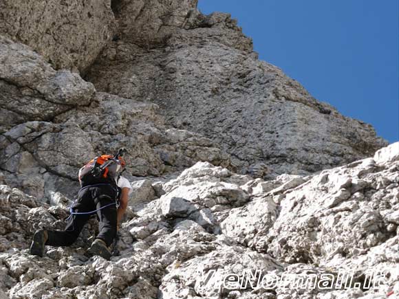 Pizzo della Presolana Ovest - Sotto la torre di sinistra