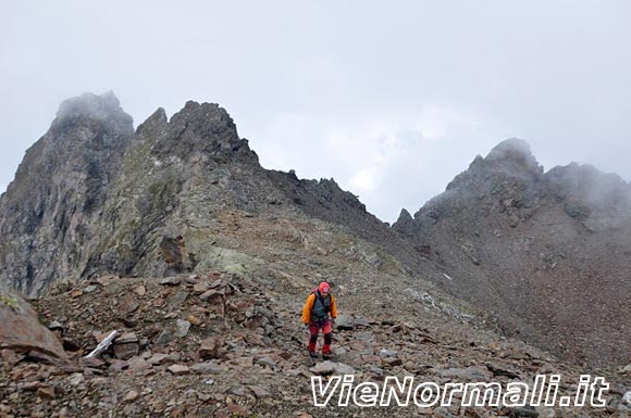 Punta Albiolo - I pendii detritici dopo il Passo dei Contrabbandieri