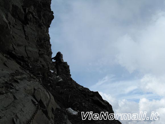 Punta Albiolo - Ritorno lungo la cengia