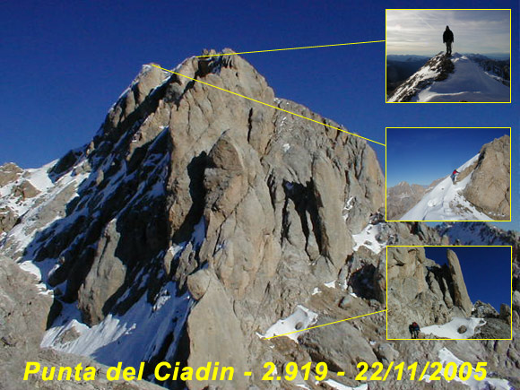 Punta del Ciadin - La Punta del Ciadin vista dai pressi dell'Om Gran