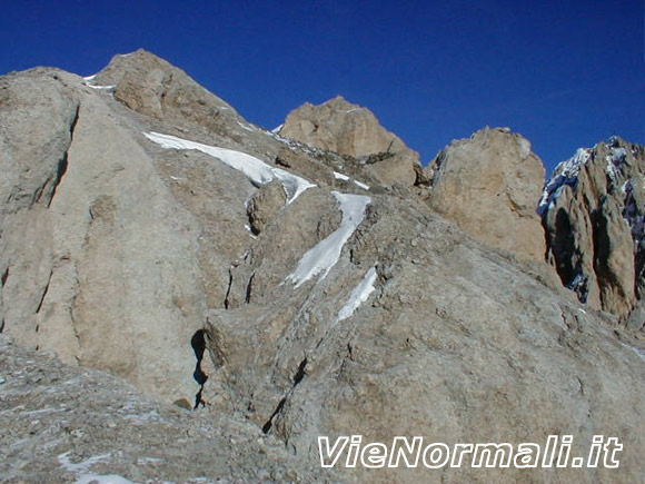 Punta del Ciadin - Ultimo tratto verso la cima Ovest in vista della Est