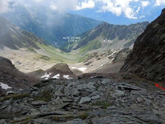 Punta Vicima - In discesa, dalla Forcella di Vicima