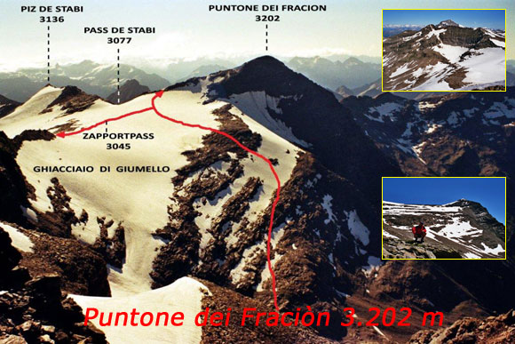 Puntone dei Fracin - Rheinquellhorn - Il Puntone dei Fracin da NW