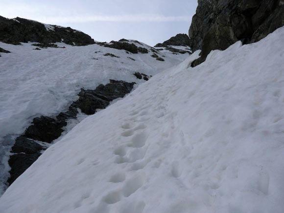 Pizzo Recastello - Canale N - Un ultimo pendio prima di sbucare in cresta