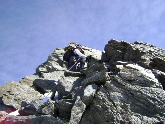 Punta San Matteo- Cresta Sud - Tratto roccioso della cresta
