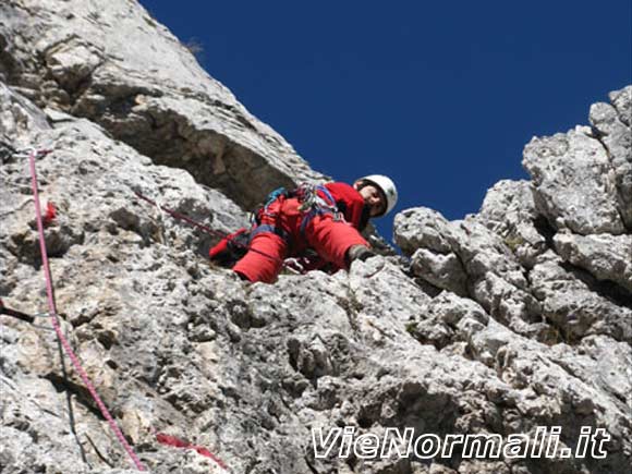 Sass Ortiga - Alla fine del passaggio verticale