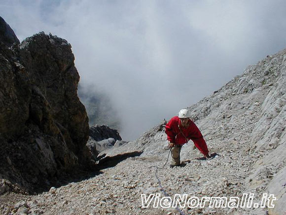 Sasso di Valfredda - Lungo il primo canalone