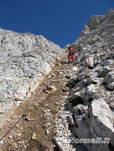 Sasso di Valfredda - Tratto finale del secondo canale