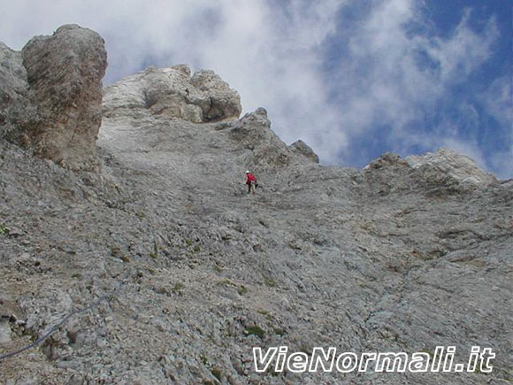 Sasso di Valfredda - Pendio roccioso dopo il Pulpito di Fuchiade