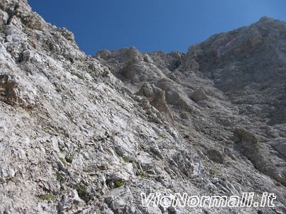 Sasso di Valfredda - Pendii rocciosi della salita