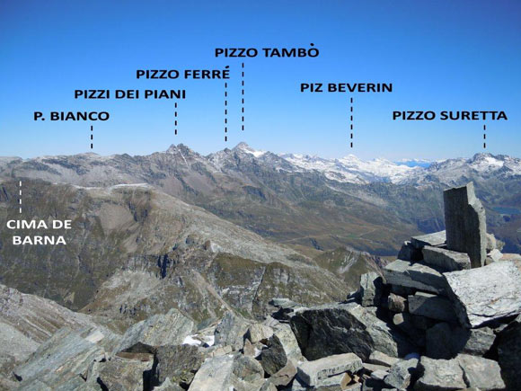 Pizzo Sevino e Pizzo Quadro - Panorama verso N, dal Pizzo Quadro
