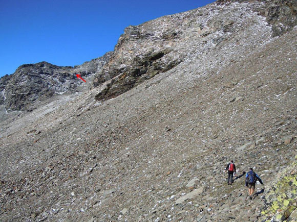 Pizzo Sevino e Pizzo Quadro - All'inizio del traverso sotto la parete SE del Pizzo Quadro