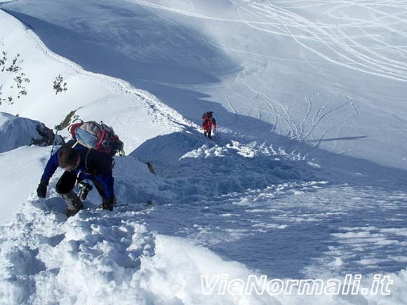 Monte Sodadura - Cresta SW - Uscita in cresta dal pendio