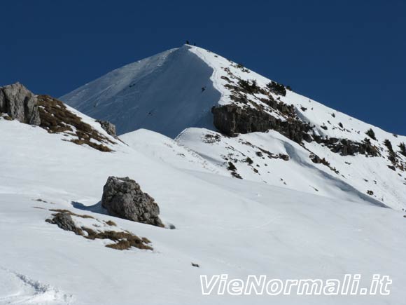 Monte Sodadura - Cresta SW - La fascia rocciosa nella parte alta
