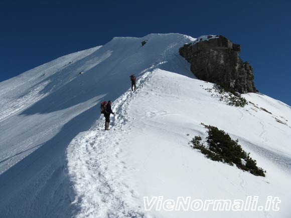 Monte Sodadura - Cresta SW - Prima della fascia rocciosa