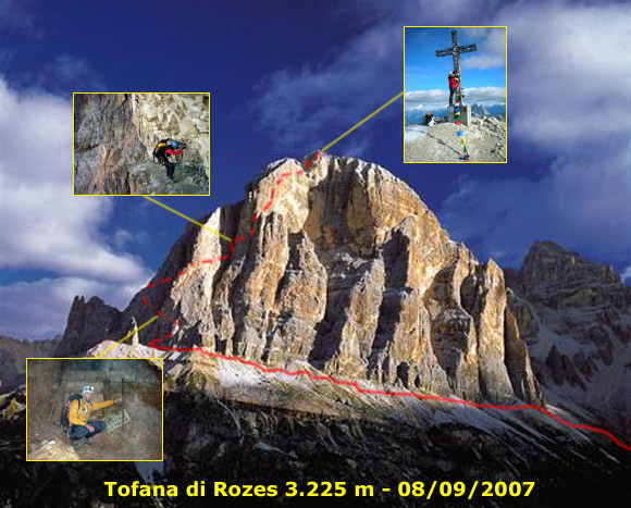 Tofana di Rozes - Tofana di Rozes, percorso di salita per la ferrata Lipella