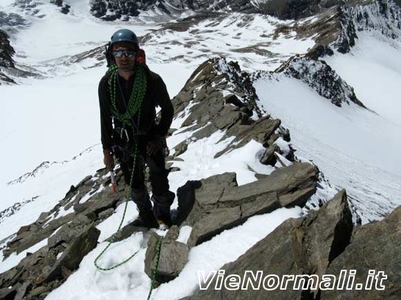 Pizzo Tresero - Tratto di rocce affilate lungo la cresta rocciosa