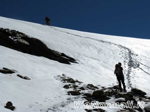 Pizzo Tresero - Nevaio di accesso al ghiacciaio