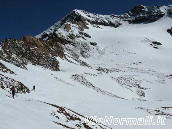 Pizzo Tresero - Nevai all'inizio del ghiacciaio