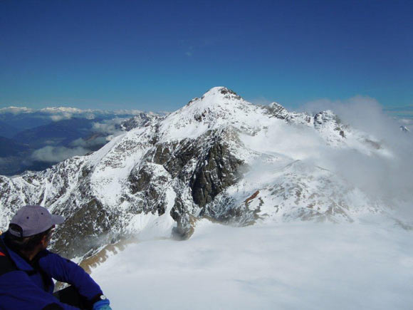 Tschima da Flix - Il Piz Calderas, a malincuore dobbiamo rinunciare alla traversata per la troppa neve