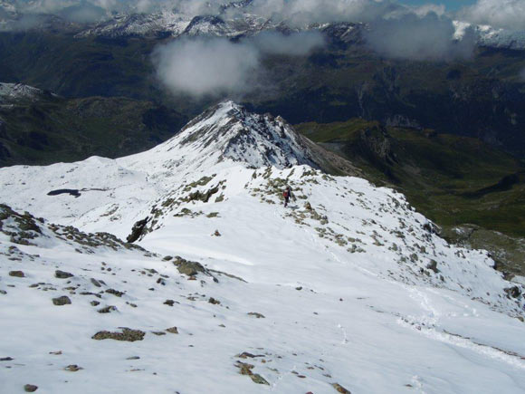 Tschima da Flix - In discesa, all'inizio della cresta SW del Piz d'Agnel