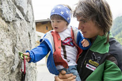 Simon Gietl con il figlio