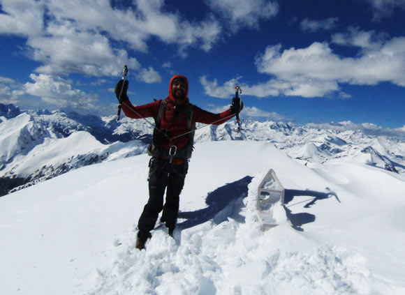 Mattia in vetta alla vetta della Bacchetta