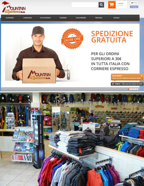 Shop On Line e Negozio Mountain eXperience