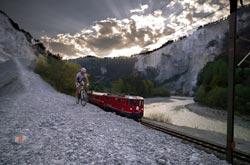 Engadina St. Moritz - Rhaetische Bahn biker e Trottinett (by Rhaetische Bahn)