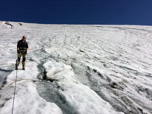 Traversata di Cima Venezia - Il tratto finale (facile) della Vedretta Serana