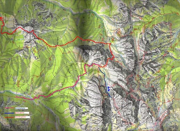 Mappa del percorso Traversata dal Rif. Pellarini a Camporosso