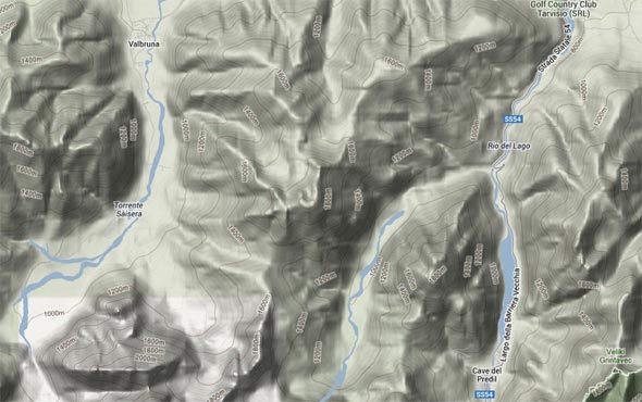 Mappa del percorso Traversata da Val Saisera a Val Rio del Lago Predil