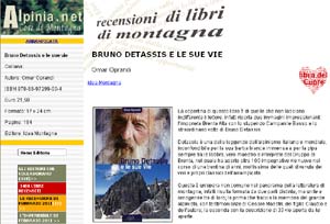 Recensione Bruno Detassis e le sue vie su Alpinia.net
