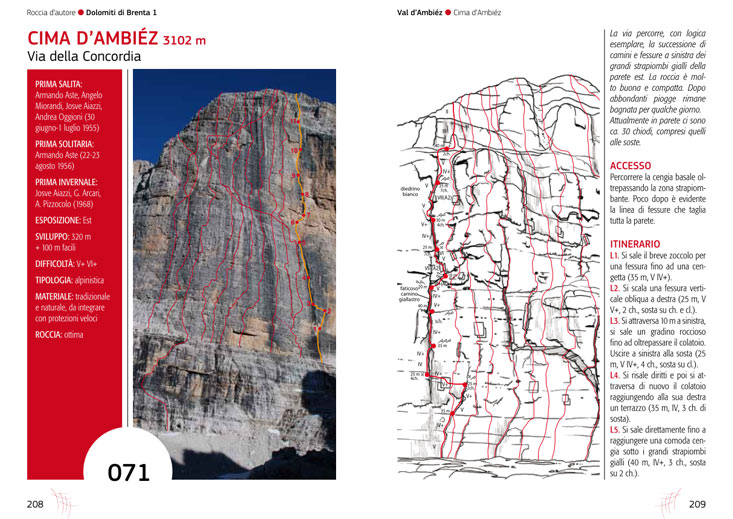 Pagina tipo del libro Dolomiti di Brenta vol. 1 - Val d'Ambiz