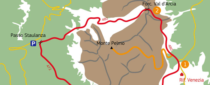 Cartina giro del Pelmo