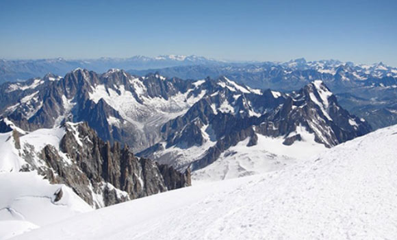 Vista dalla cima del Monte Bianco