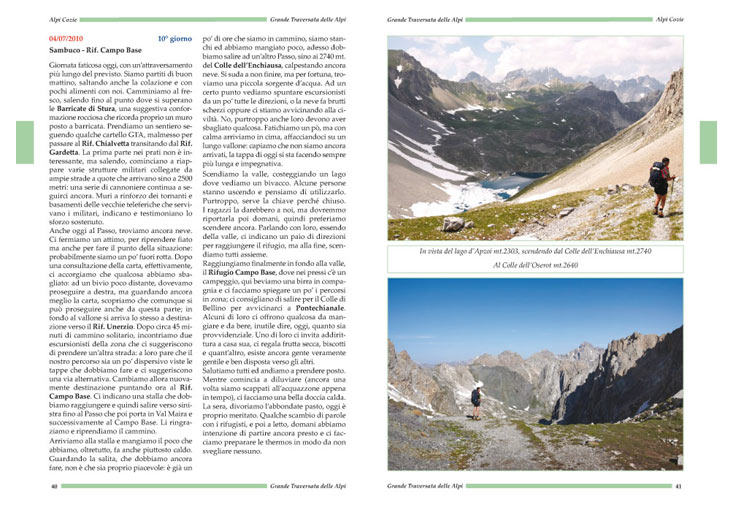 Pagina tipo del libro La Grande Traversata delle Alpi