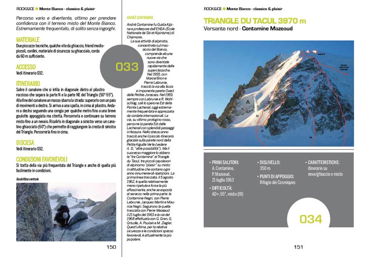 Pagina tipo del libro Monte Bianco classico & plaisir
