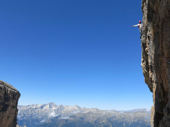 Via Soldanella sulla parete sud di Cima Grostè